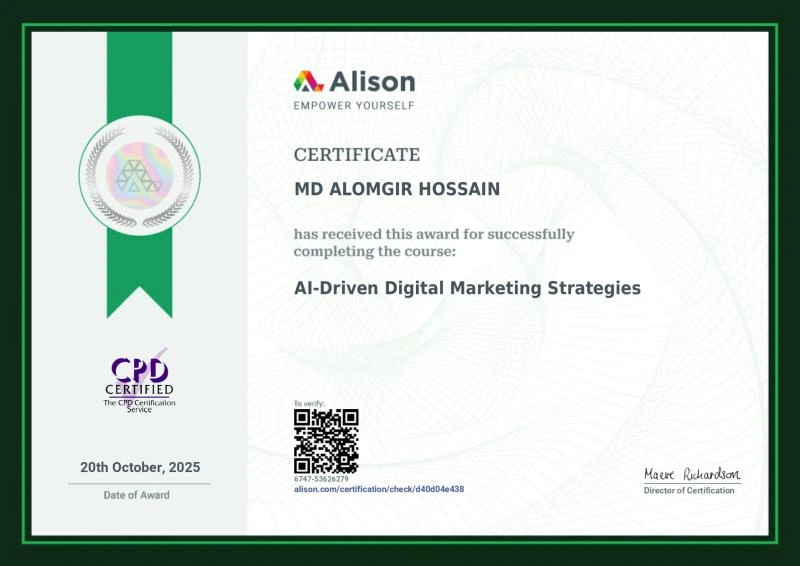 Alomgir Rifat Digital Marketing certificate